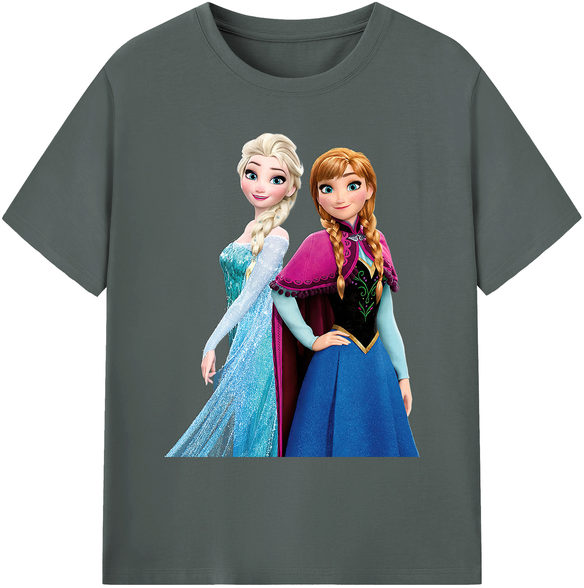 （画像用） アナと雪の女王 アンナ エルサ Frozen Anna Elsa 綿100％ メンズ半袖Tシャツ｜肌触りやわらか＆通気性